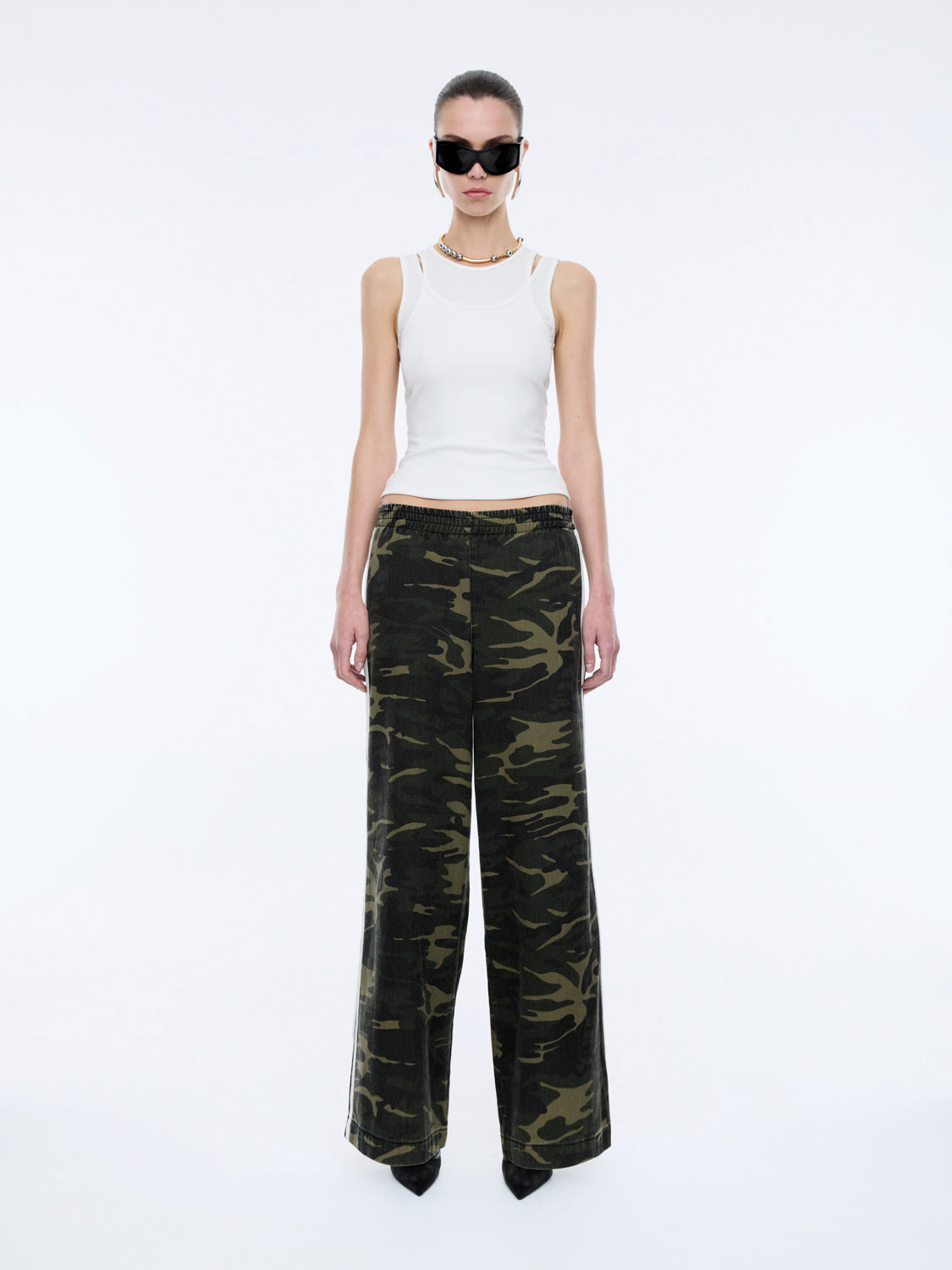 MYLA WIDE LEG PANT - Camo Print