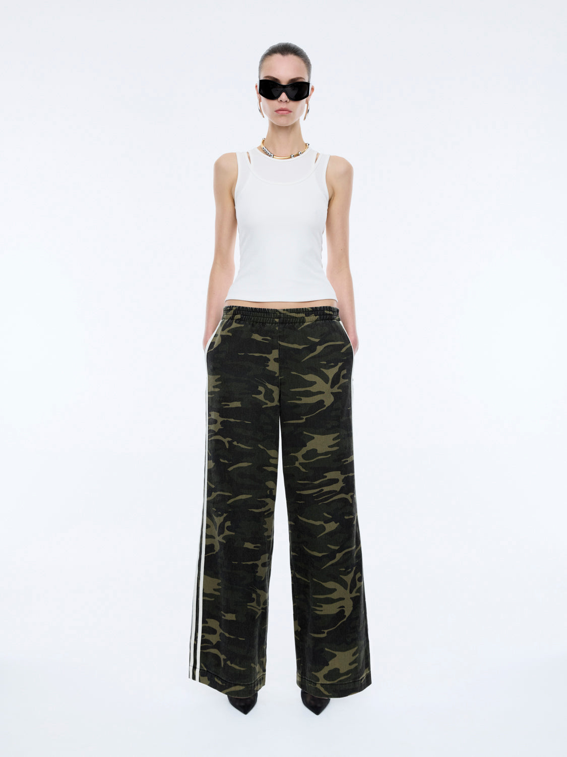 MYLA WIDE LEG PANT - Camo Print
