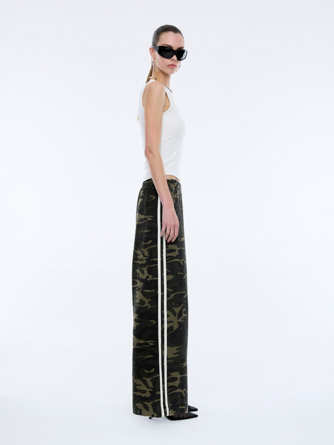 MYLA WIDE LEG PANT - Camo Print
