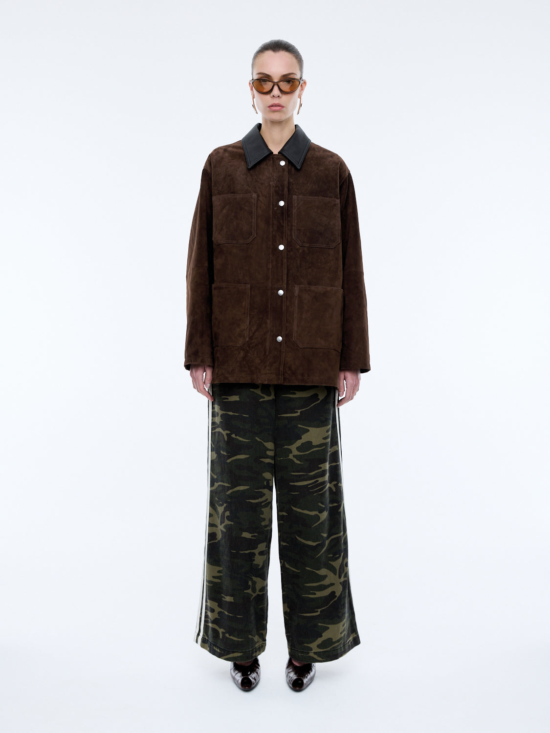 ENA SUEDE BARN JACKET - Chocolate