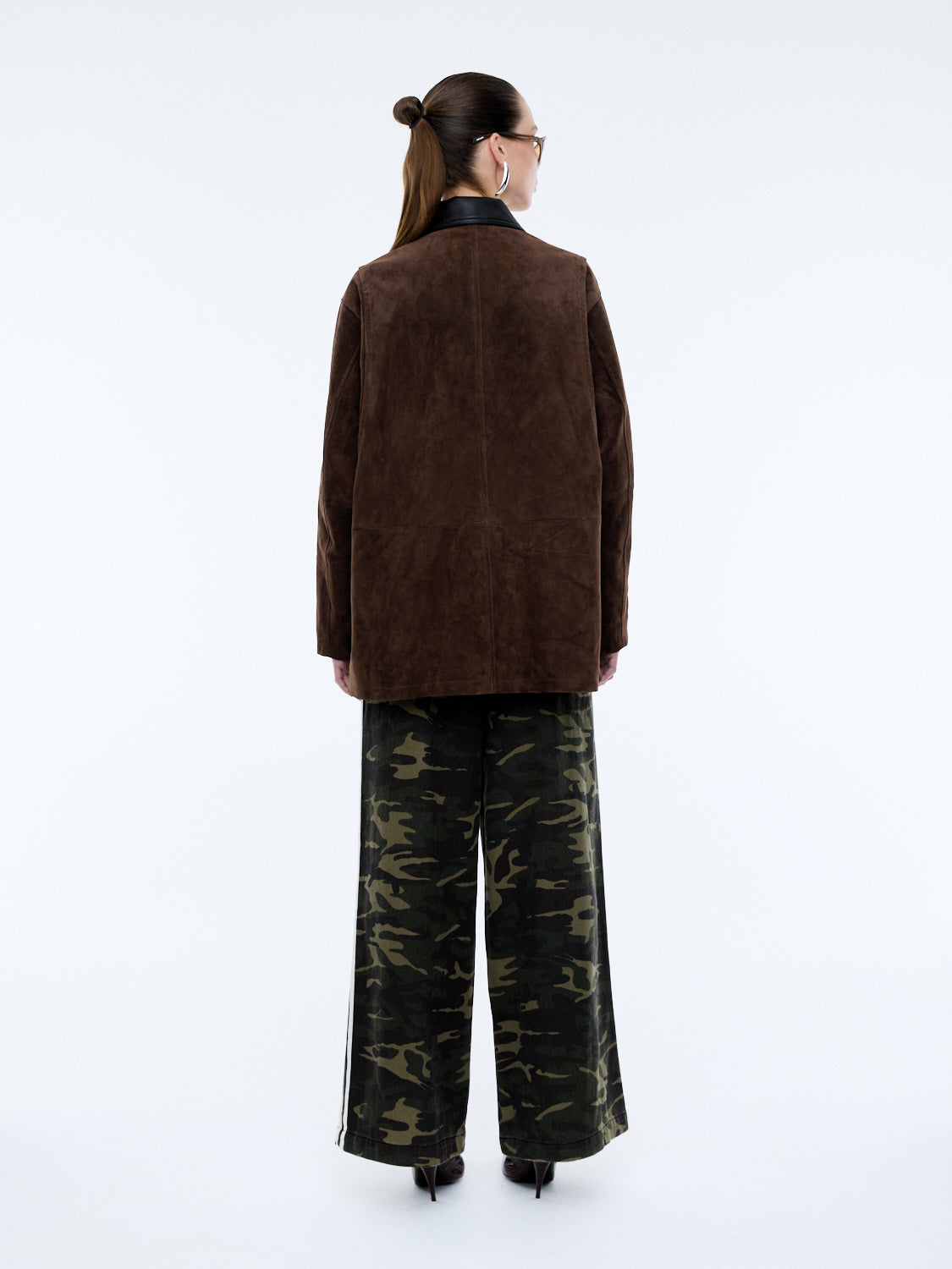 ENA SUEDE BARN JACKET - Chocolate