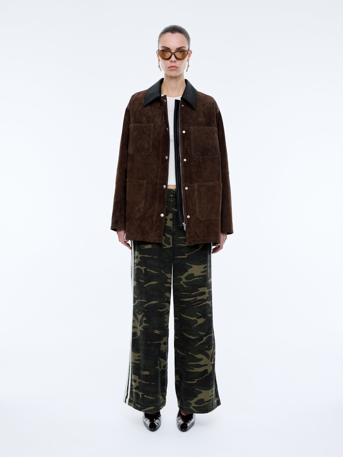 ENA SUEDE BARN JACKET - Chocolate