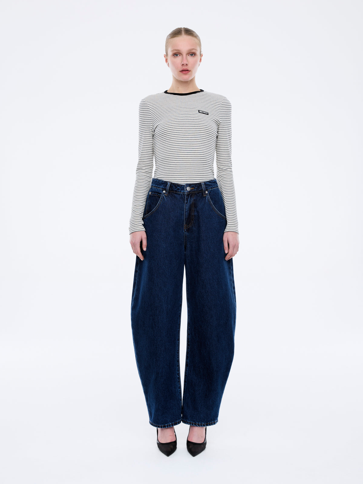 STELLA BARREL LEG JEAN - Indigo Wash