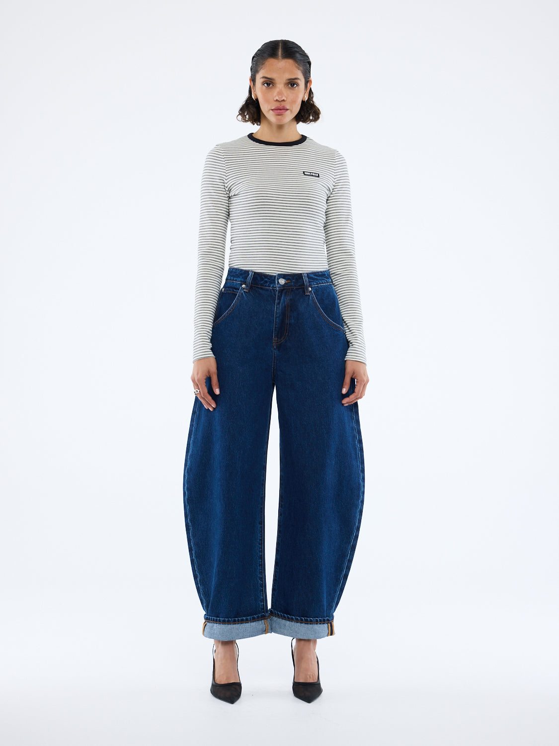 STELLA BARREL LEG JEAN - Indigo Wash