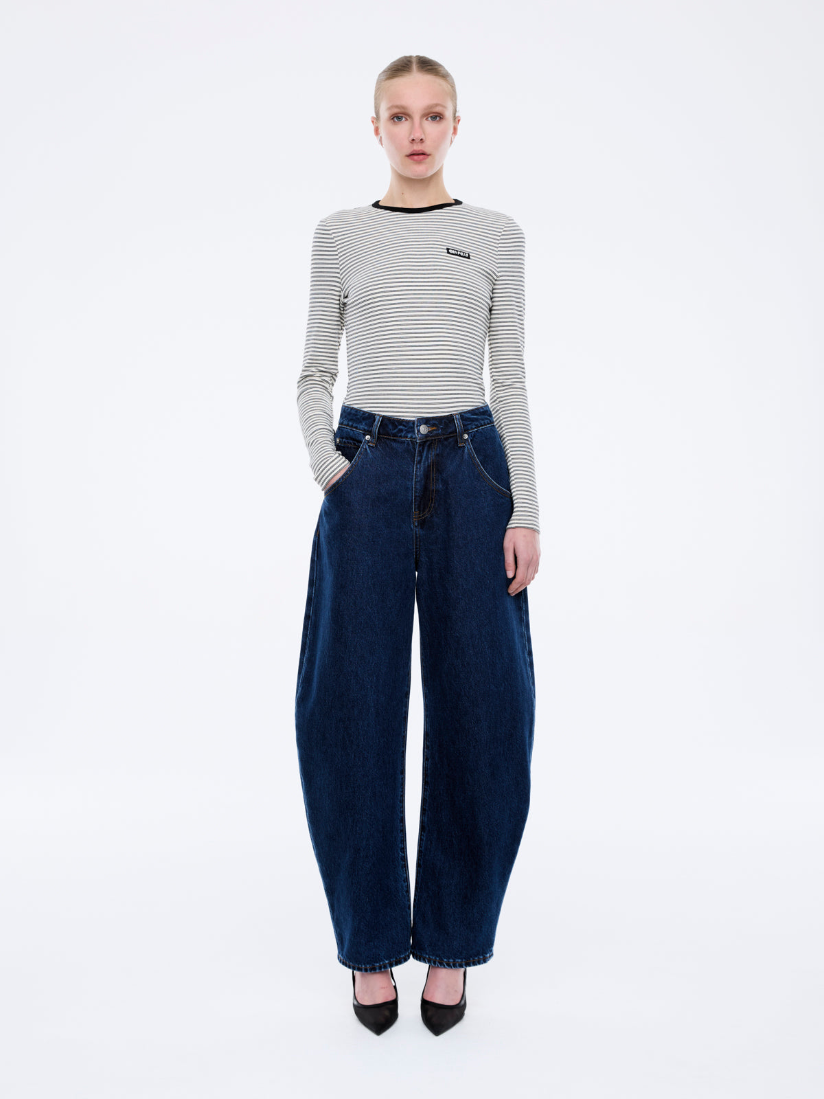 STELLA BARREL LEG JEAN - Indigo Wash