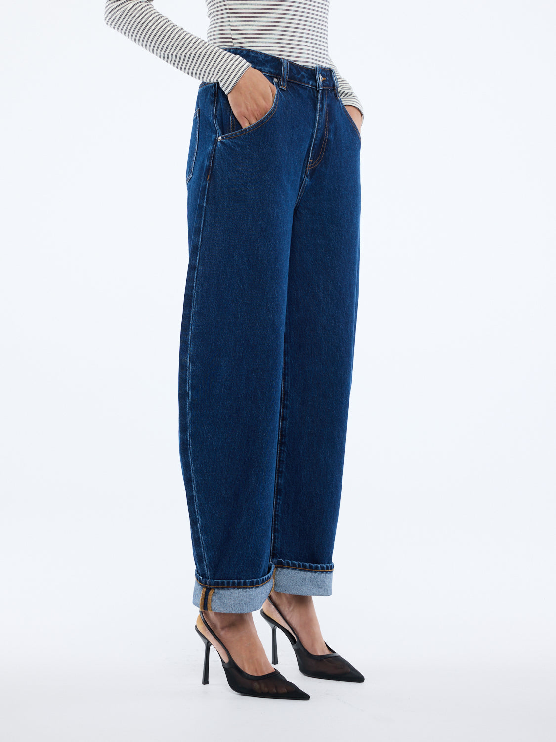 STELLA BARREL LEG JEAN - Indigo Wash