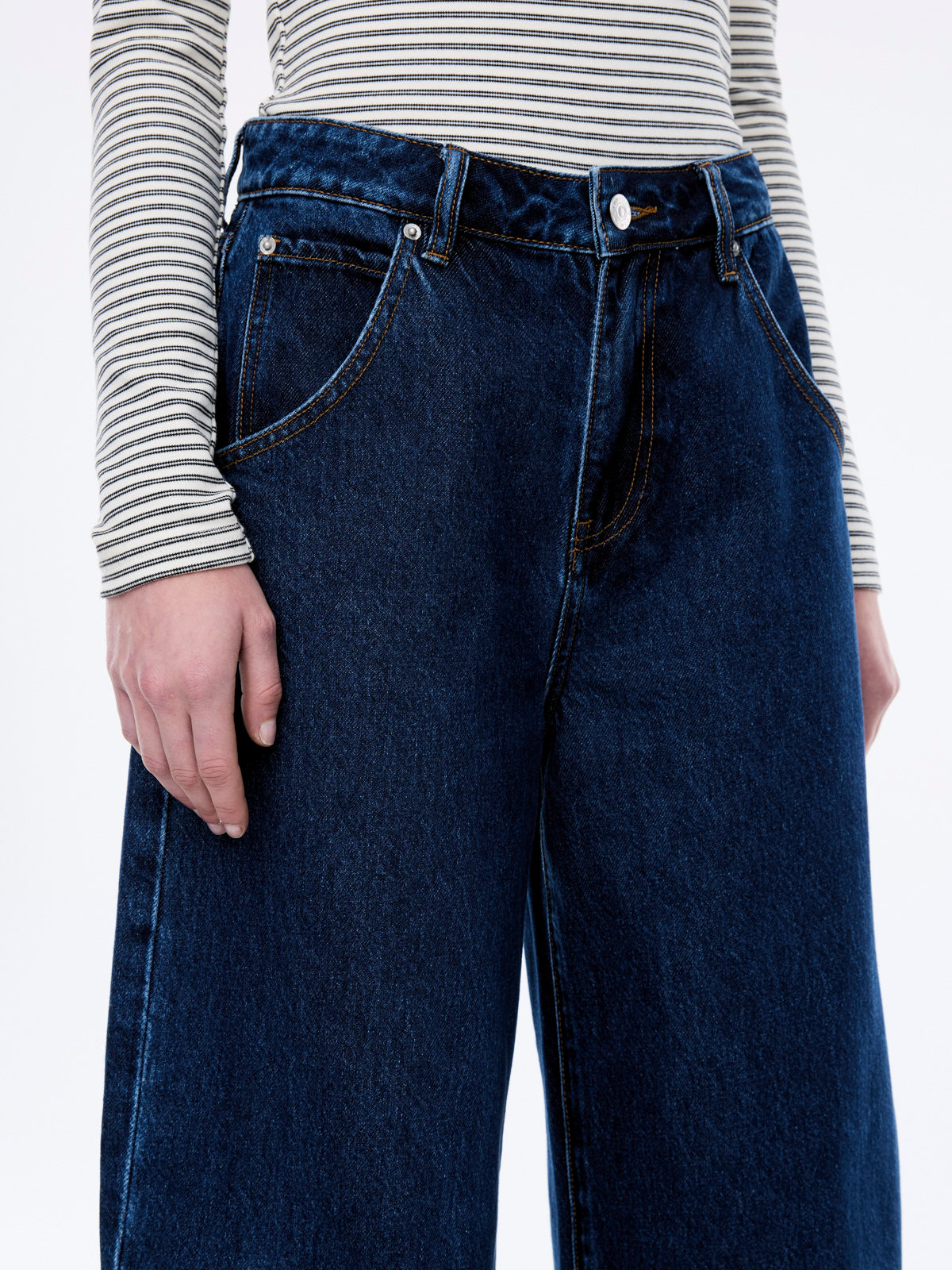 STELLA BARREL LEG JEAN - Indigo Wash