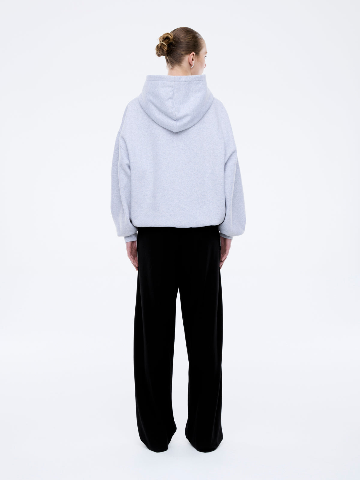 COLLEGIATE OVERSIZED HOODIE - Mid Grey Marle