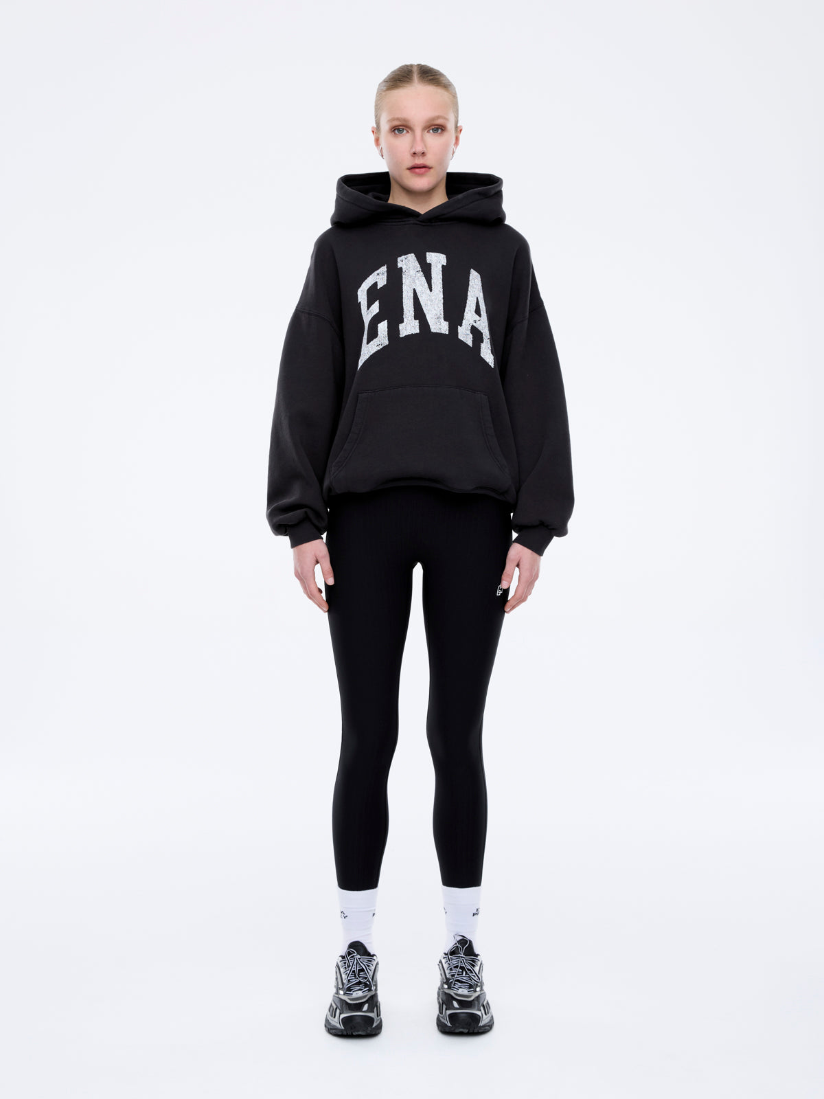COLLEGIATE OVERSIZED HOODIE - Vintage Black