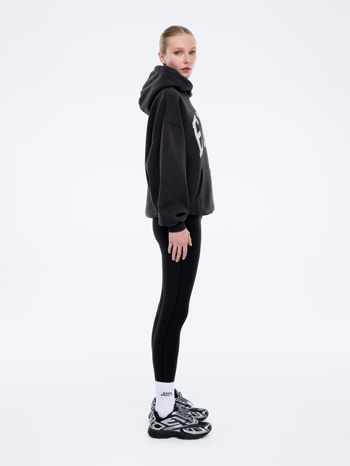COLLEGIATE OVERSIZED HOODIE - Vintage Black