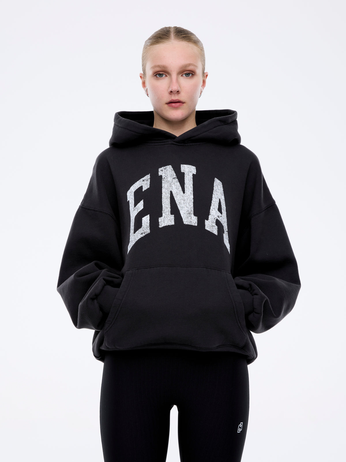 COLLEGIATE OVERSIZED HOODIE - Vintage Black