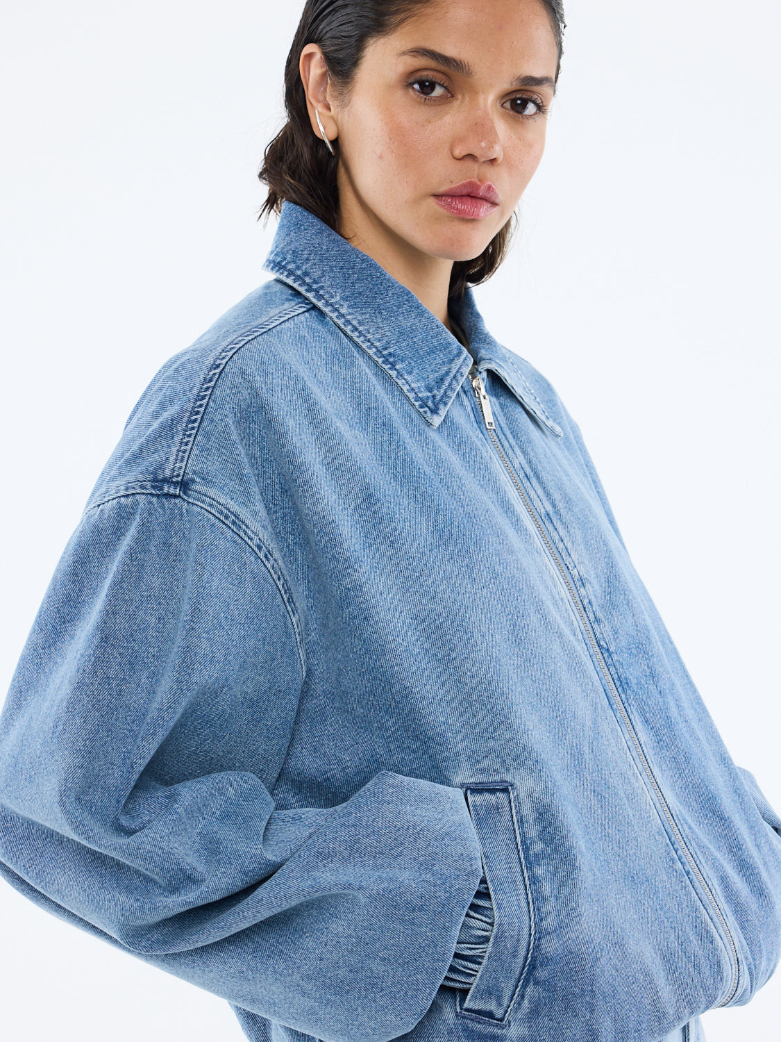 HARLOW DENIM BOMBER