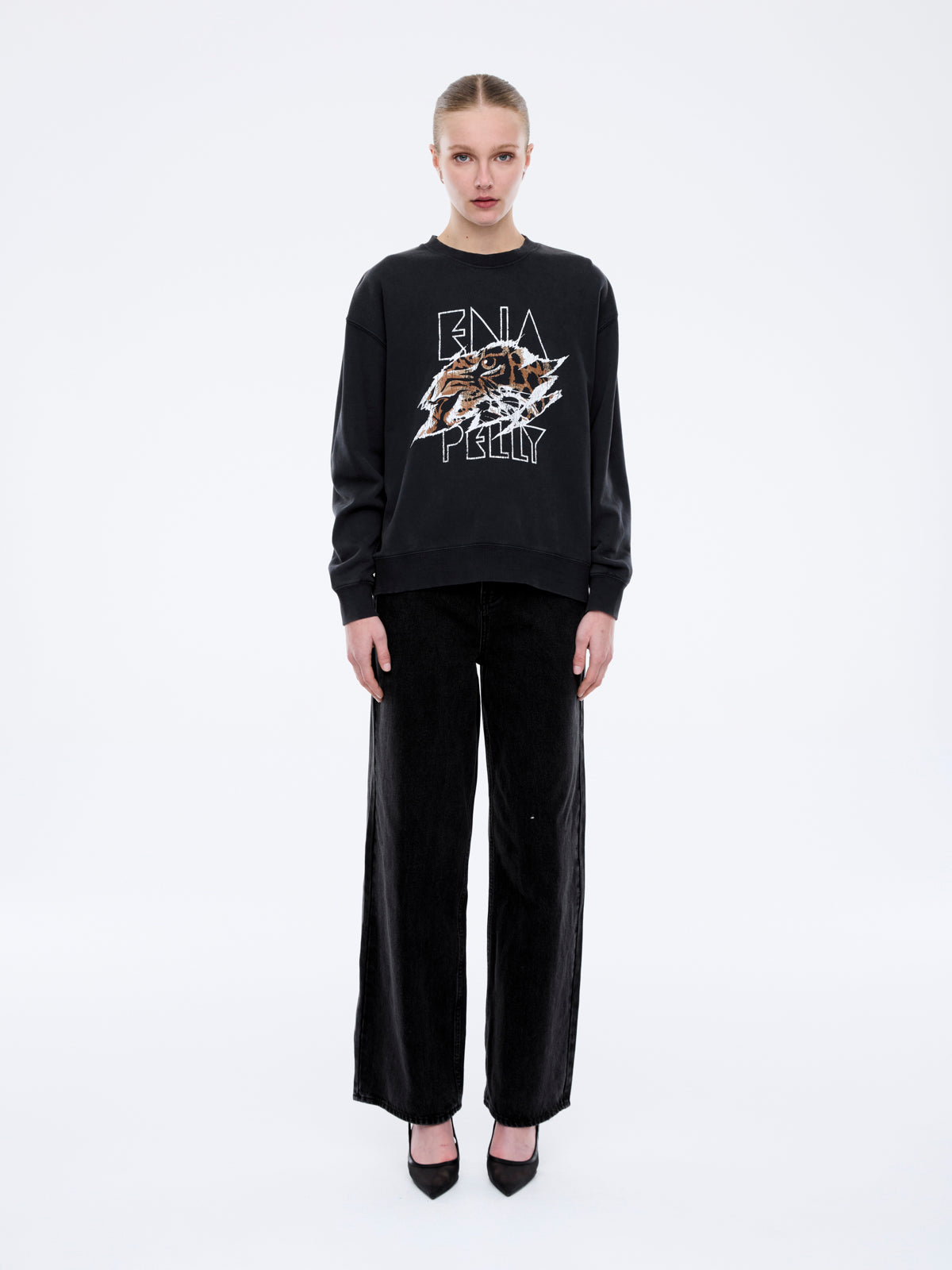 Lilly Oversized Sweat Tigers Eye - Vintage Black