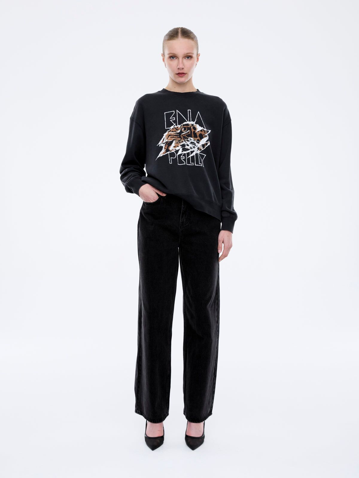 Lilly Oversized Sweat Tigers Eye - Vintage Black
