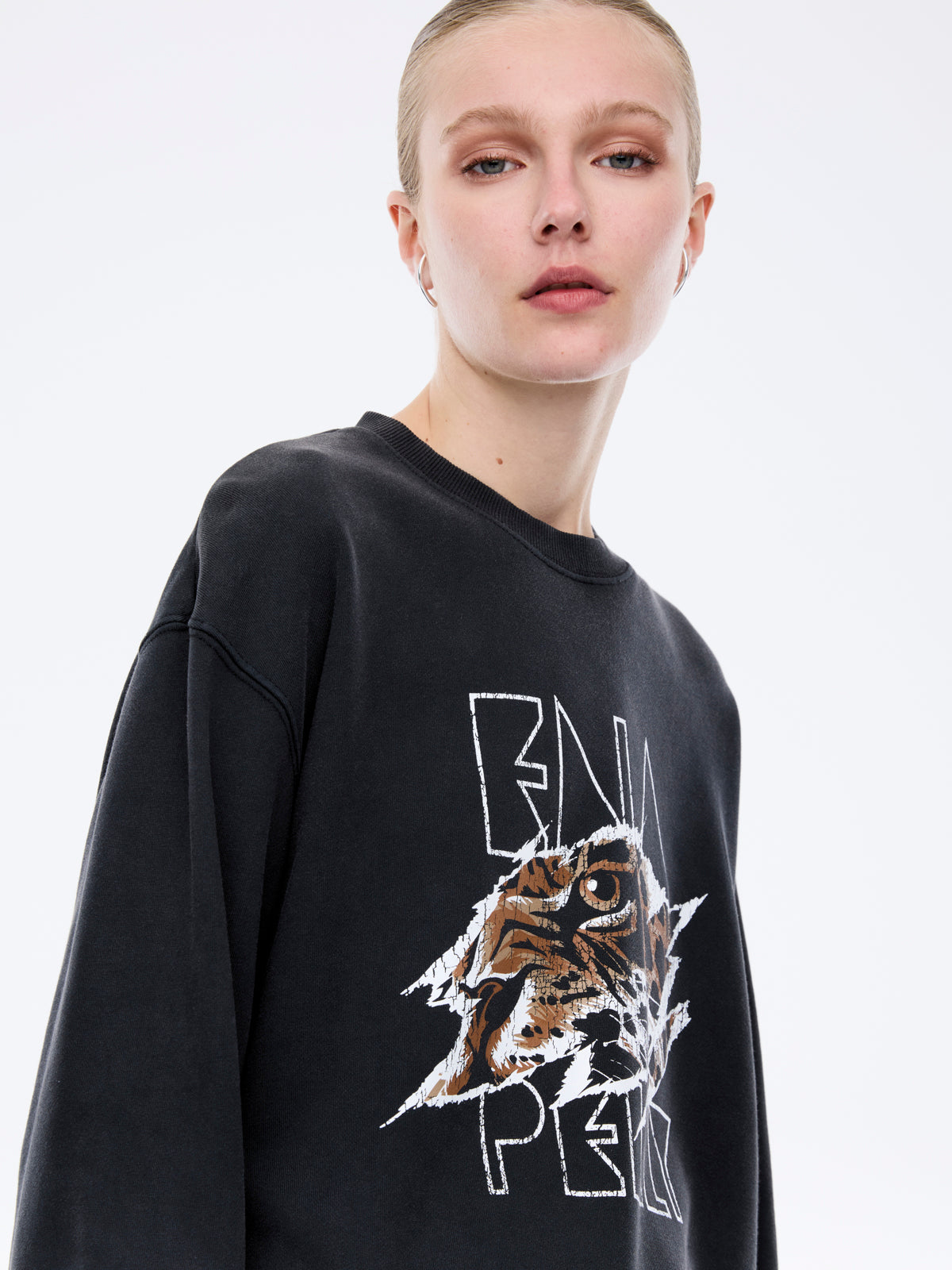 Lilly Oversized Sweat Tigers Eye - Vintage Black