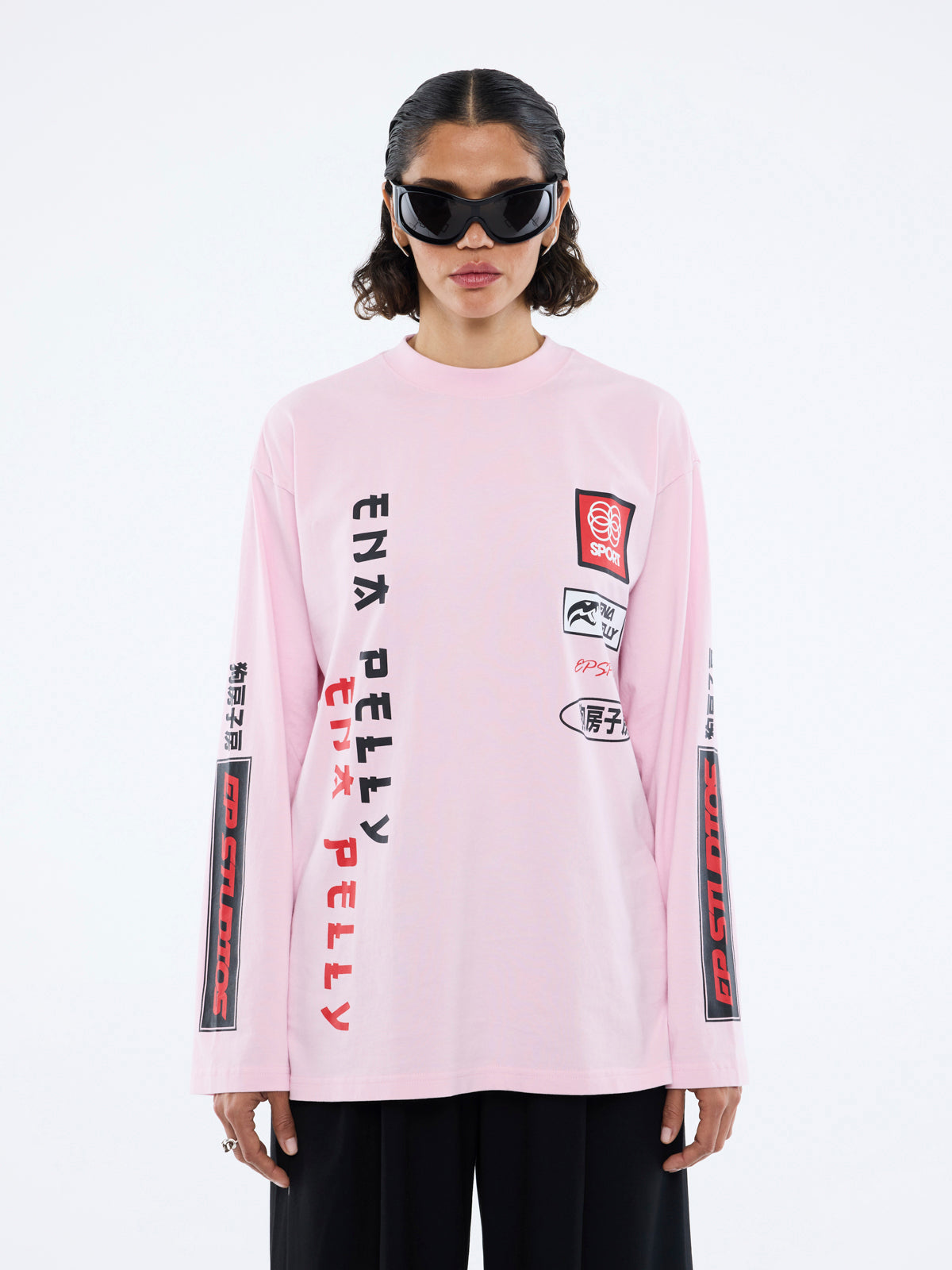 STREET SIGNS LONG SLEEVE TEE - Pink
