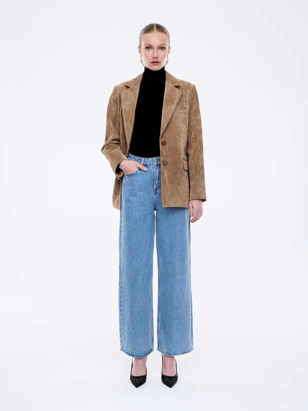 ANA SUEDE BLAZER - Toffee
