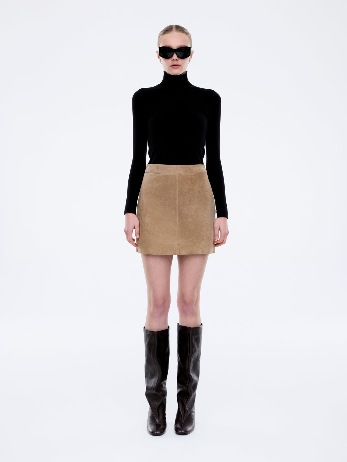 ANA SUEDE MINI SKIRT - Toffee