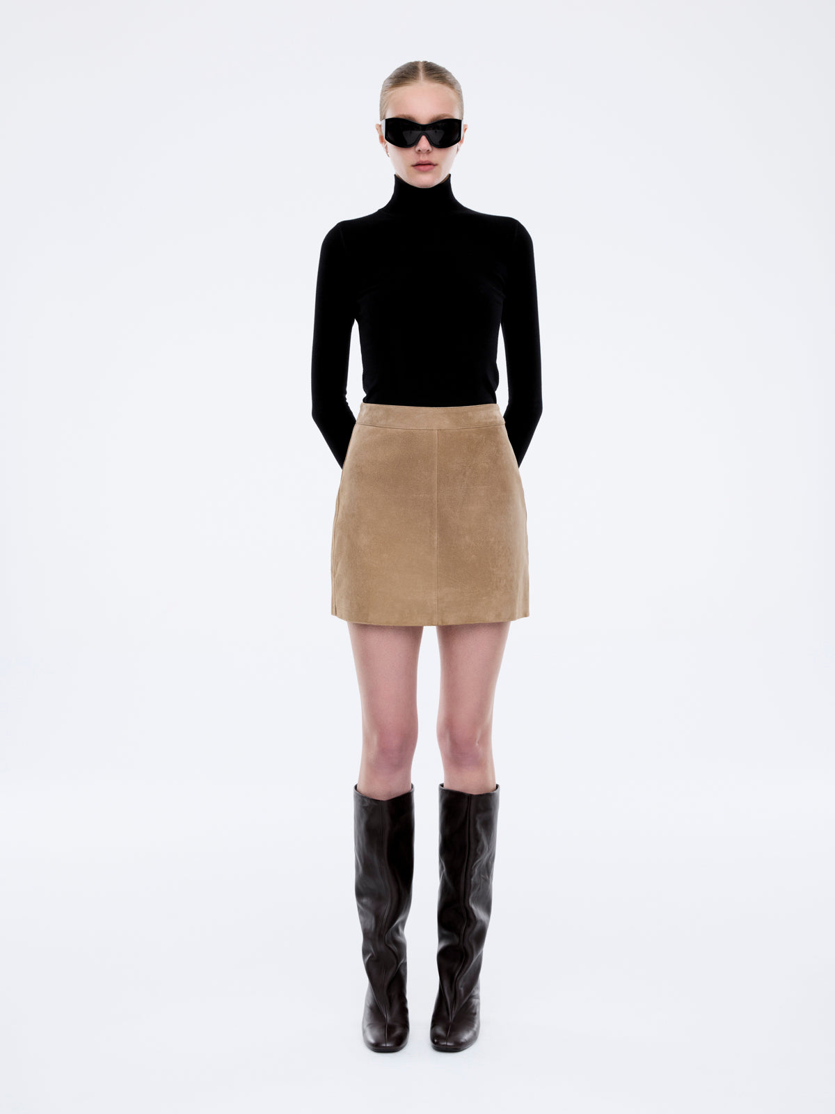 ANA SUEDE MINI SKIRT - Toffee
