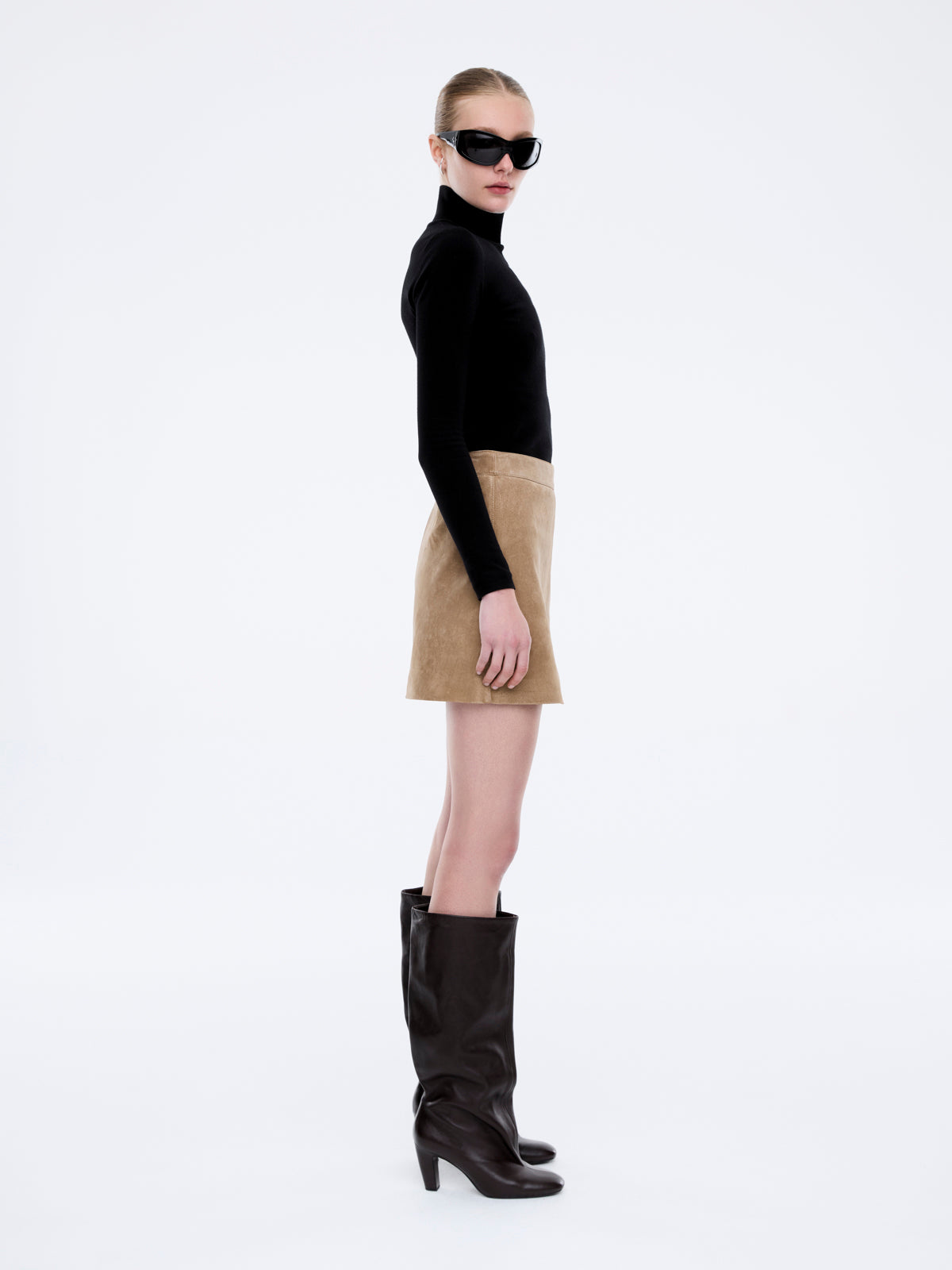 ANA SUEDE MINI SKIRT - Toffee