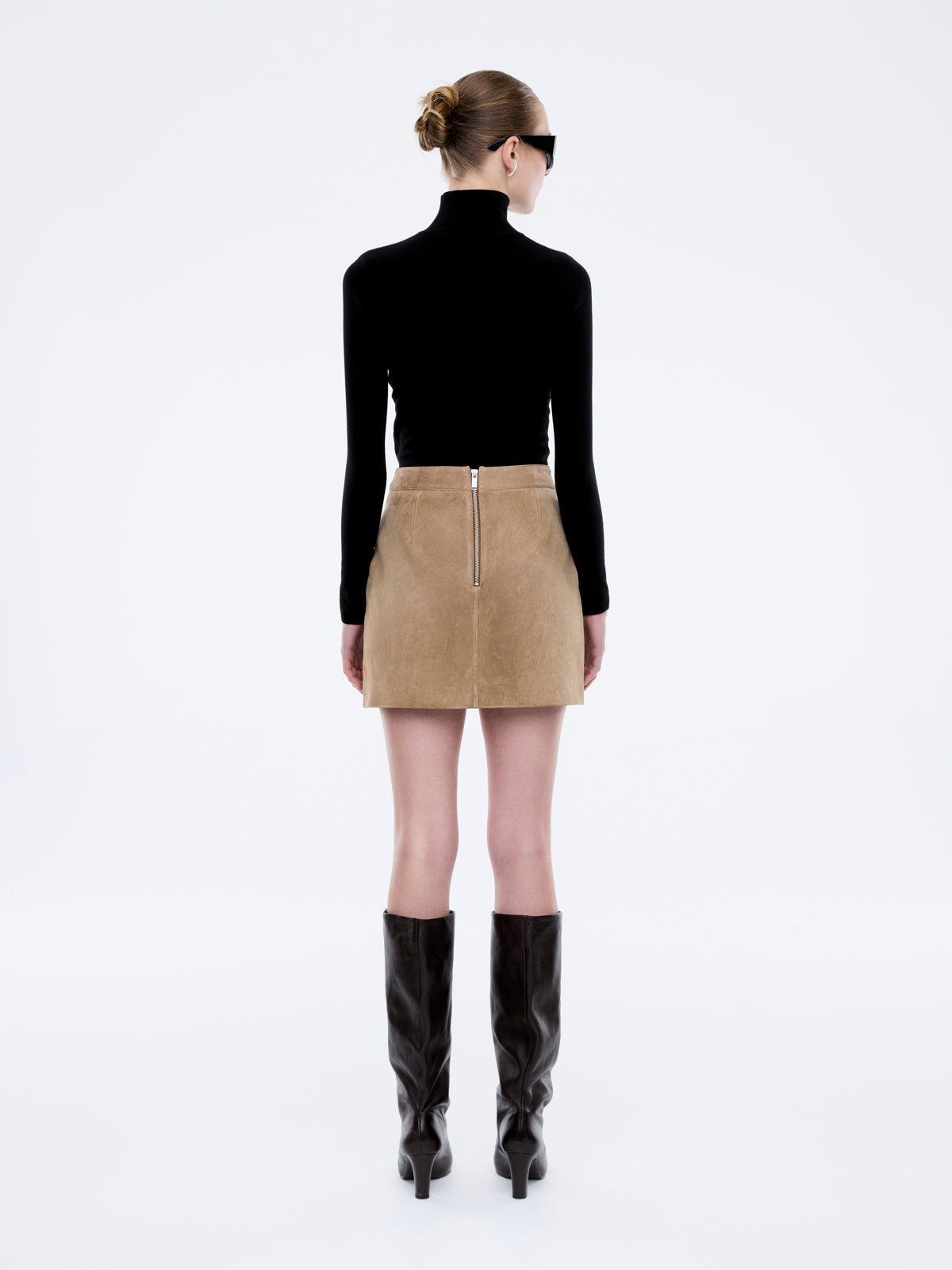 ANA SUEDE MINI SKIRT - Toffee
