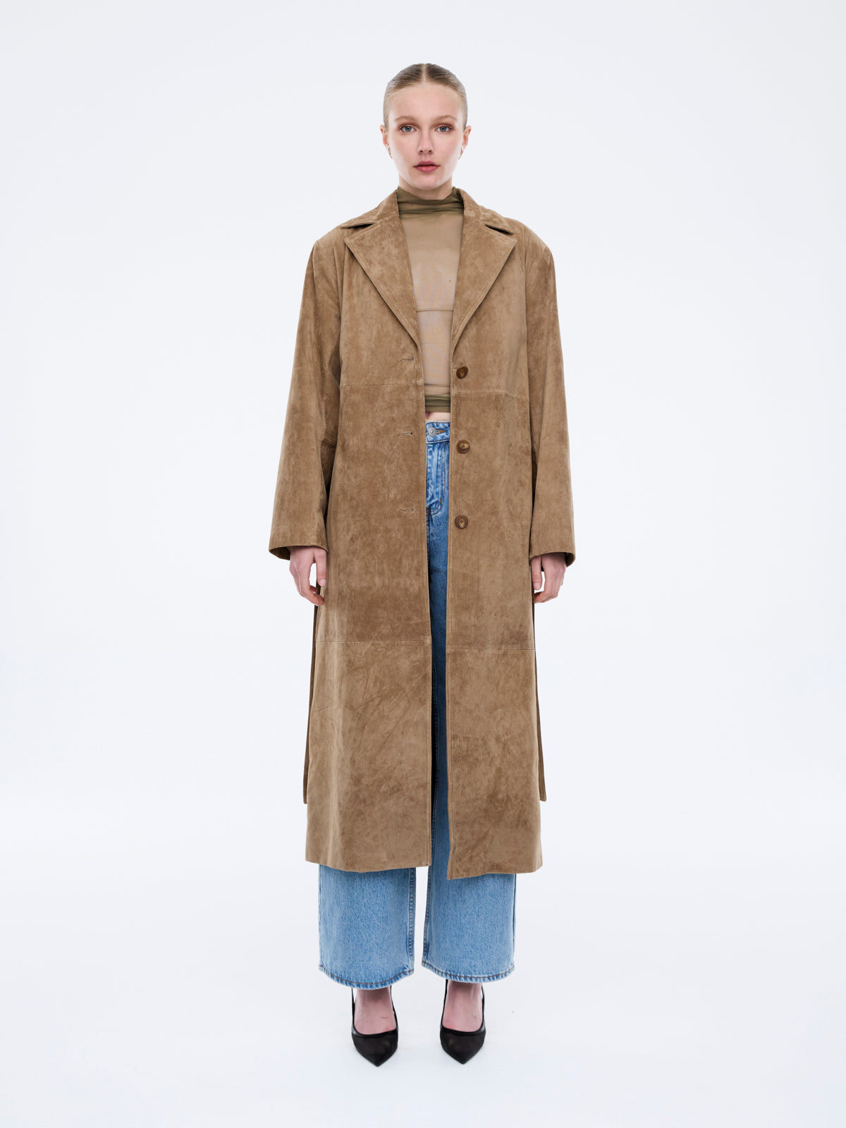 MILEY SUEDE TRENCH - Toffee