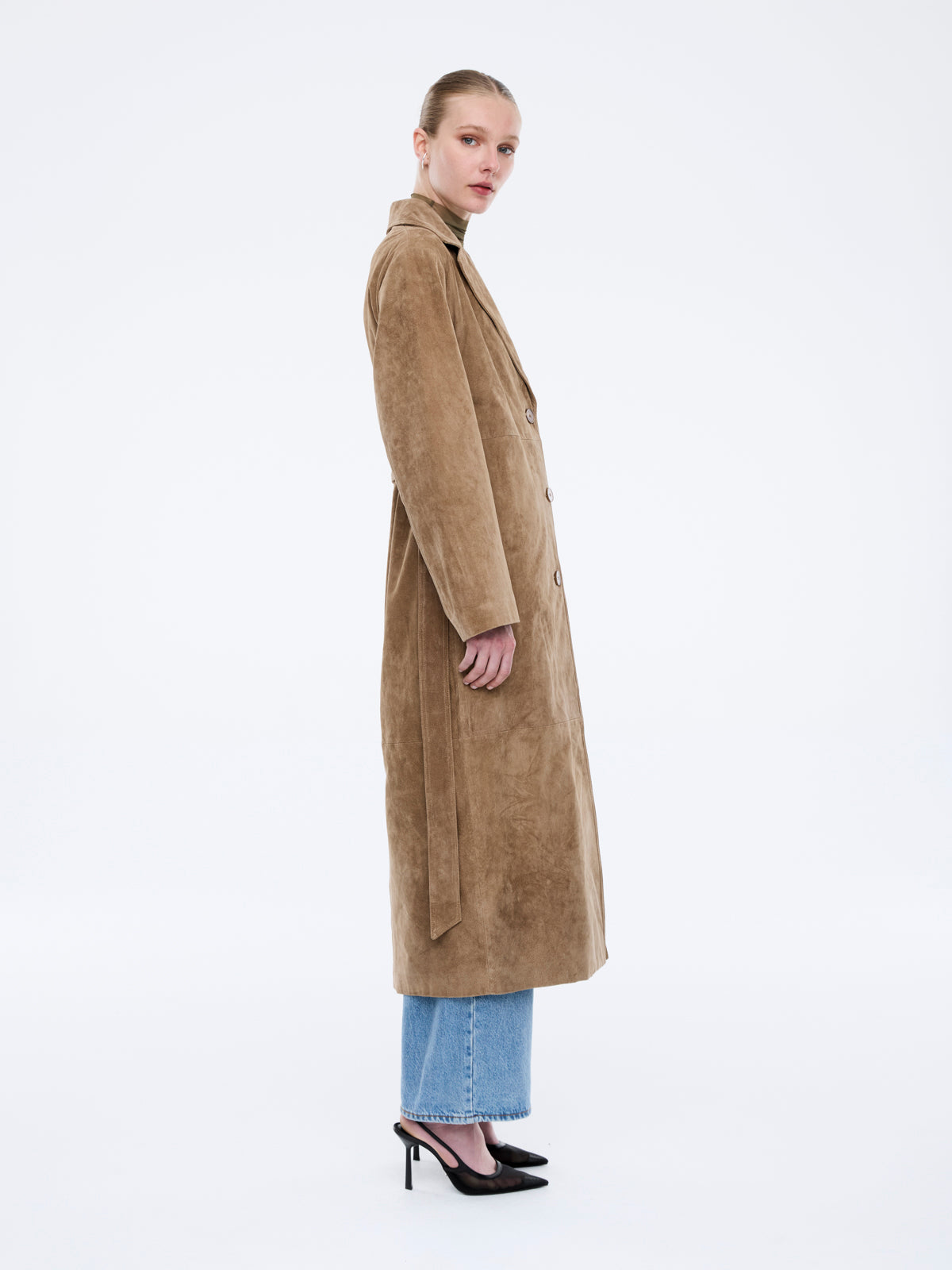 MILEY SUEDE TRENCH - Toffee