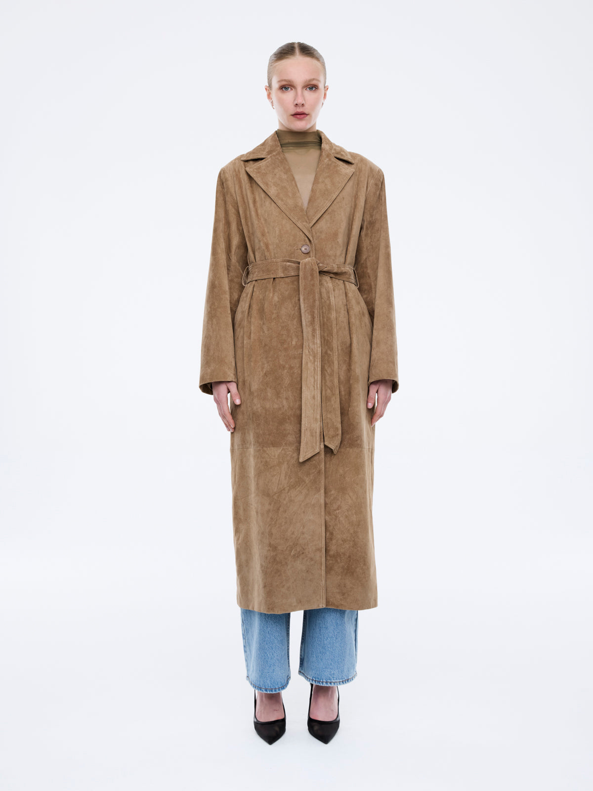 MILEY SUEDE TRENCH - Toffee