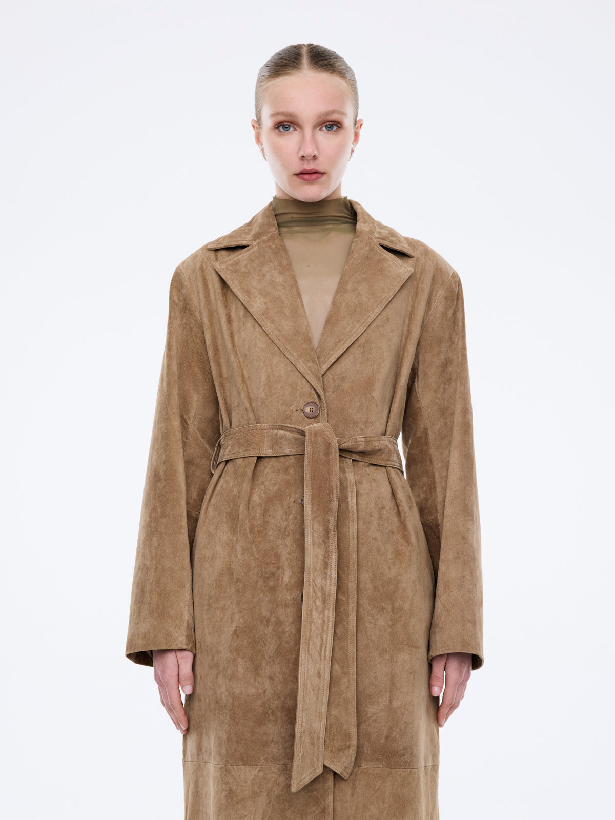MILEY SUEDE TRENCH - Toffee