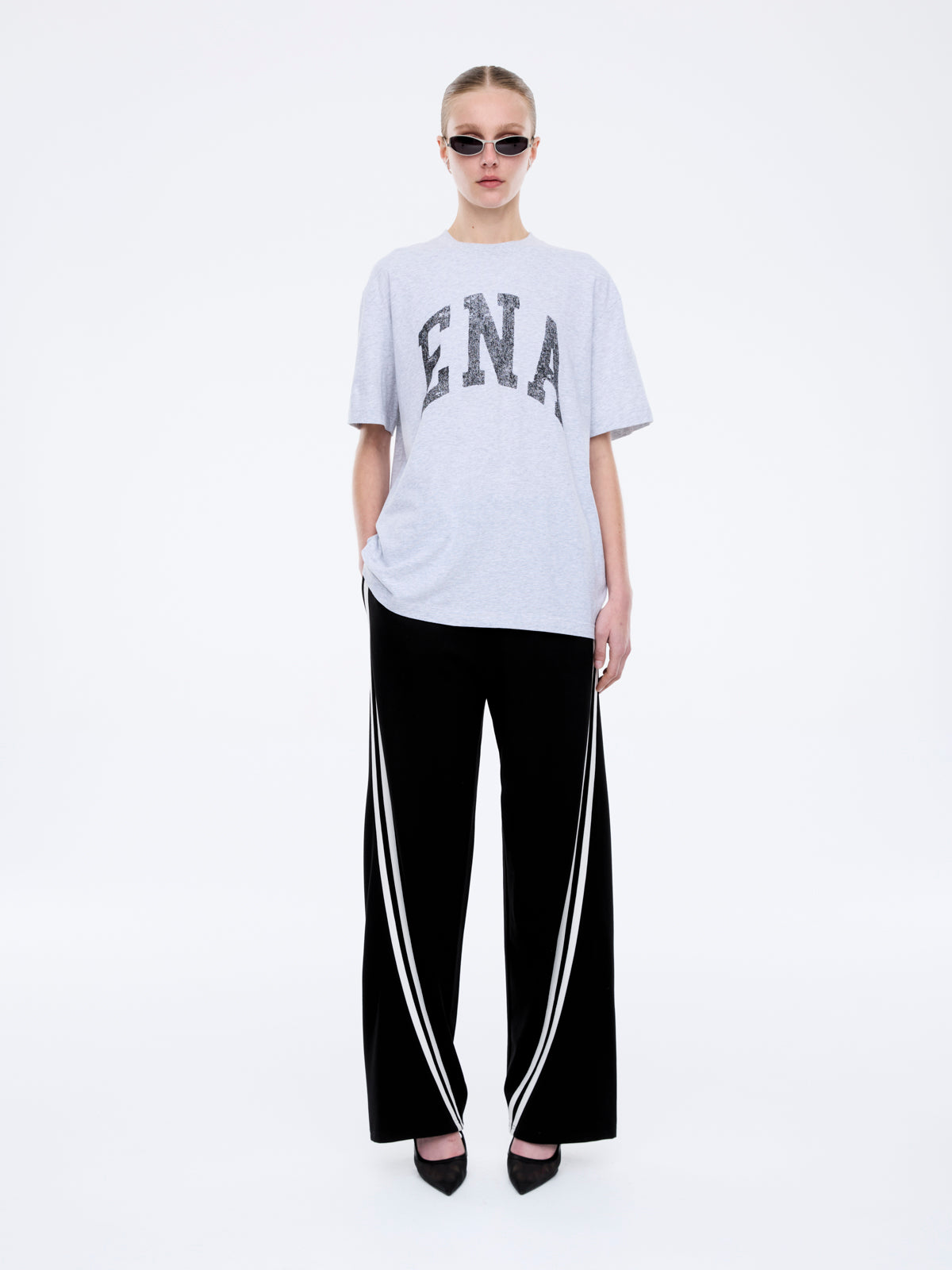 Jessie Oversized Tee Collegiate - Mid Grey Marle