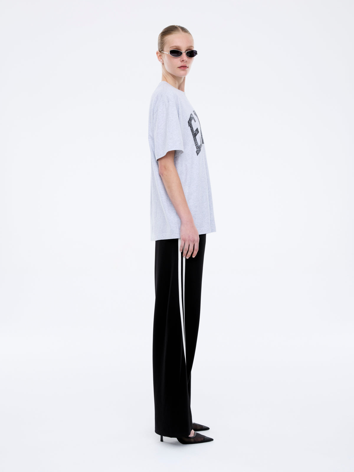 Jessie Oversized Tee Collegiate - Mid Grey Marle