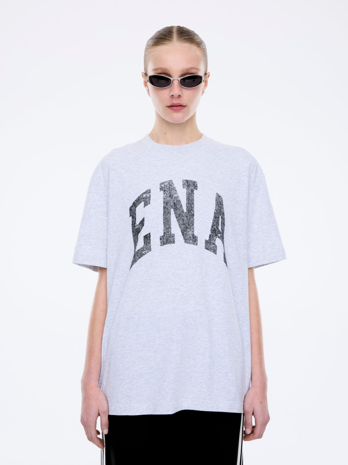 Jessie Oversized Tee Collegiate - Mid Grey Marle
