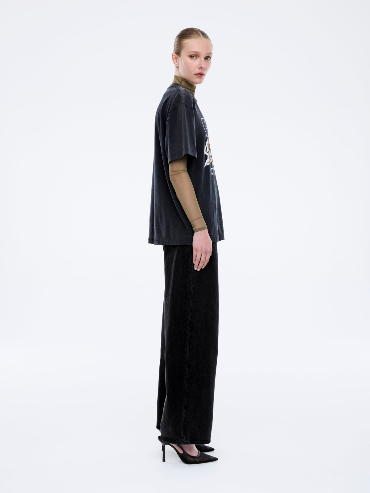 Jessie Oversized Tee Tigers Eye - Vintage Black