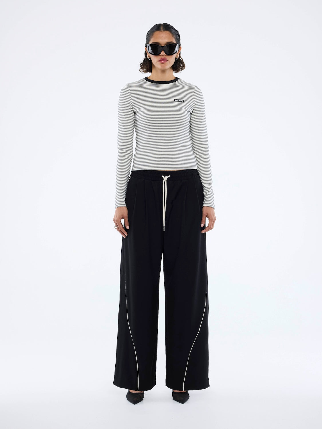 BOWIE WIDE LEG PANT - Black