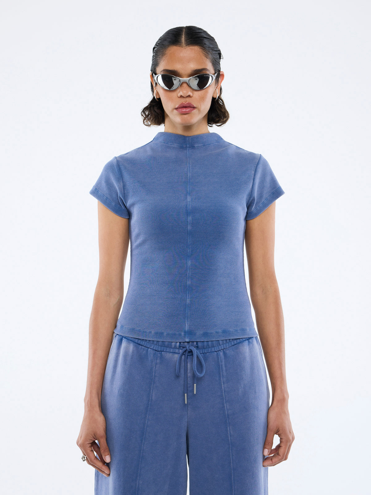 TIA RIB TEE - Indigo Wash
