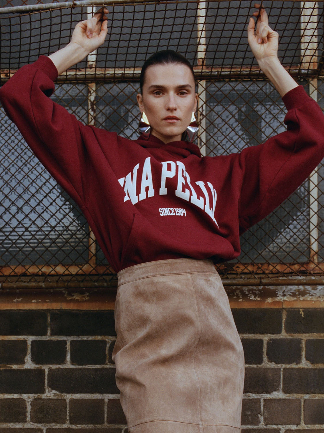VARSITY HOODIE - Burgundy