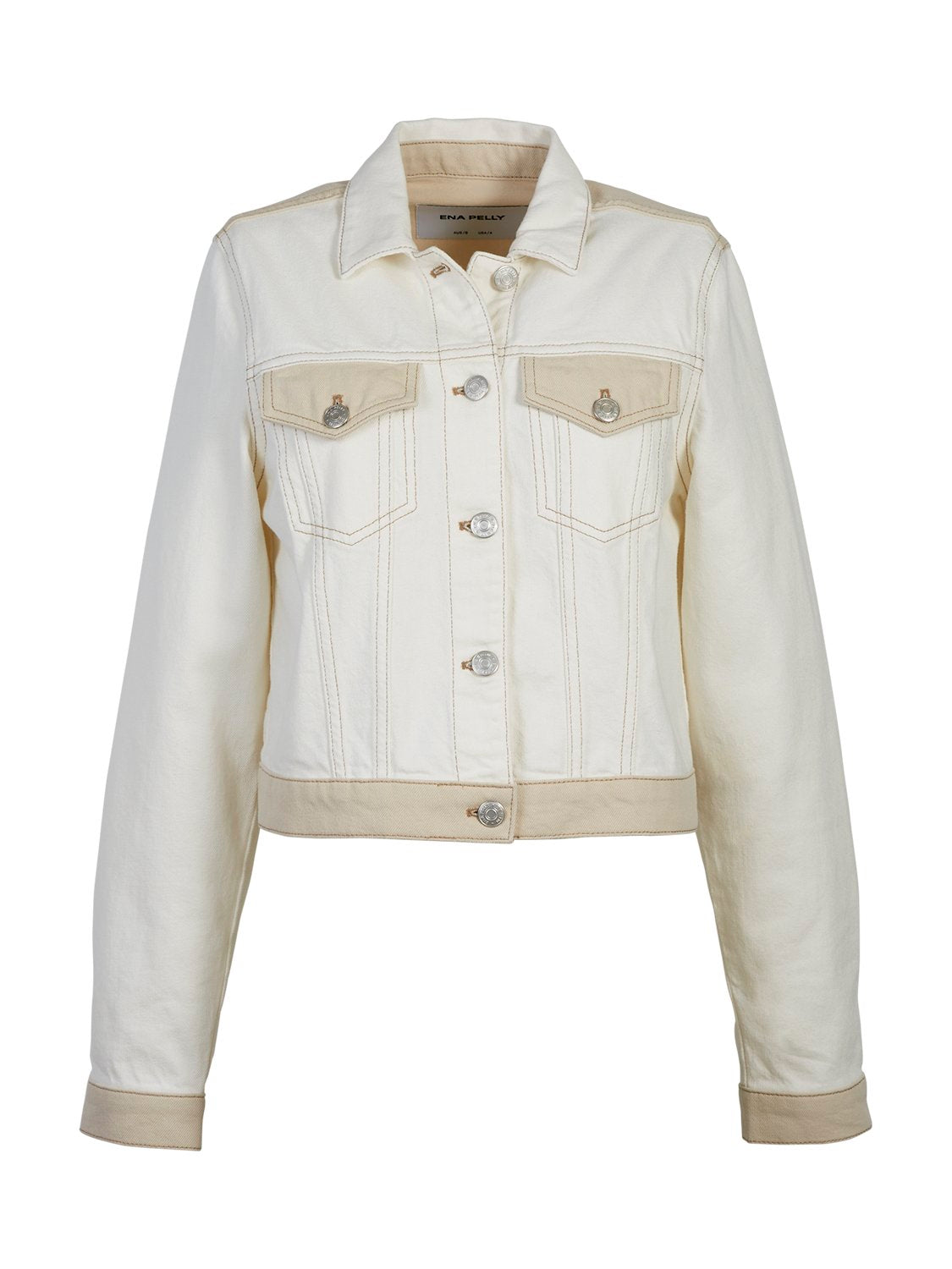 Audrey Cropped Jacket - White/ Stone