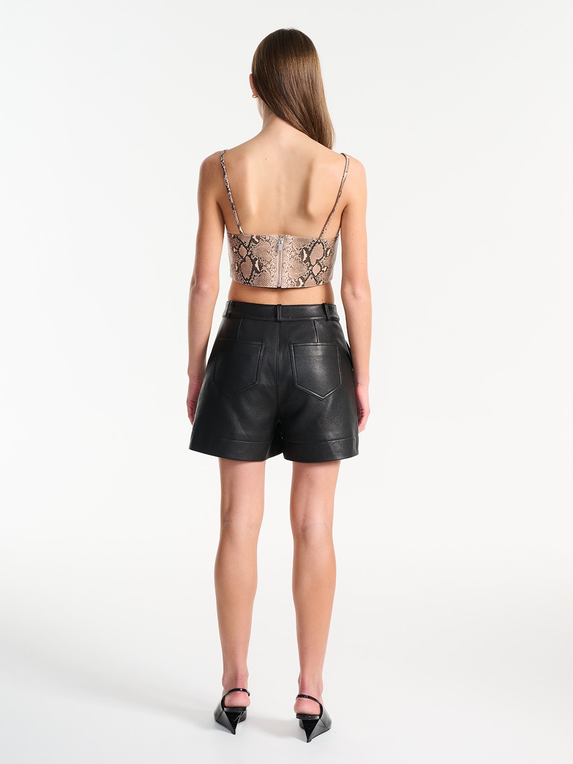 Sofia Leather Bralette - Snake