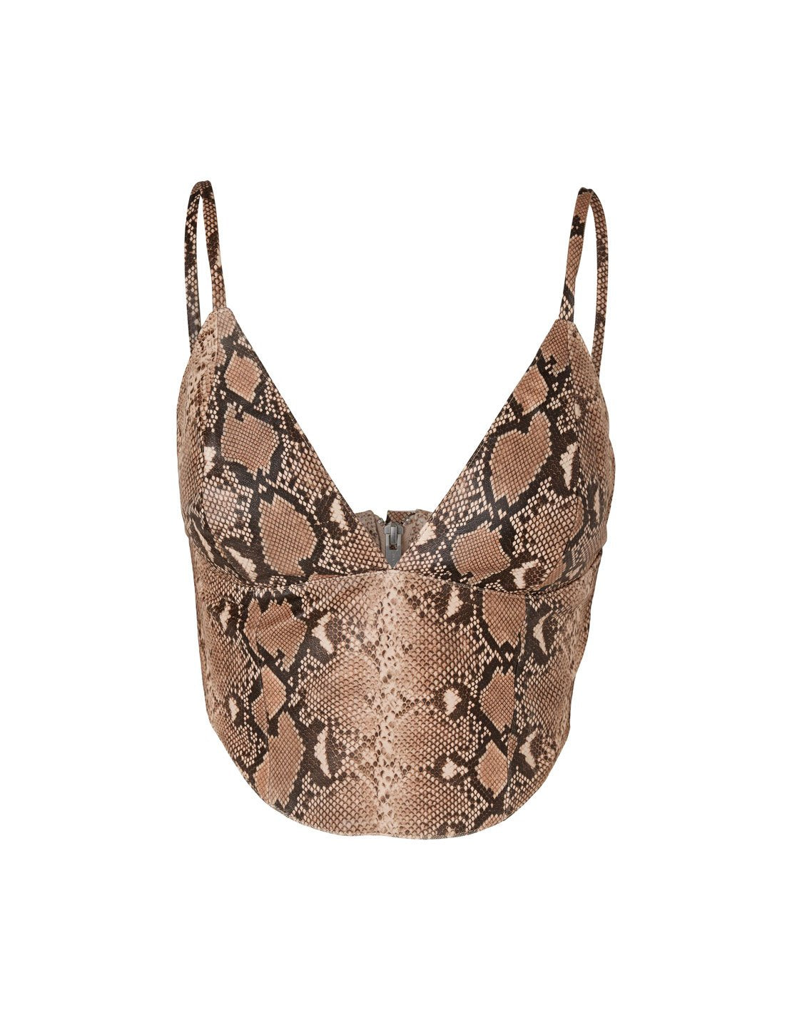 Sofia Leather Bralette - Snake