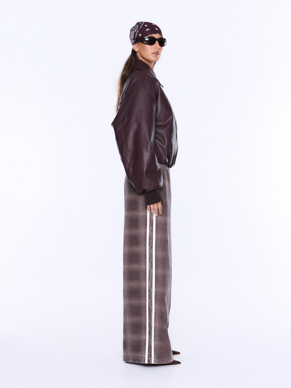 MONROE FAUX LEATHER BOMBER JACKET