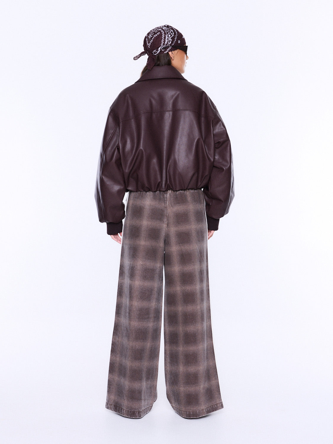 MONROE FAUX LEATHER BOMBER JACKET