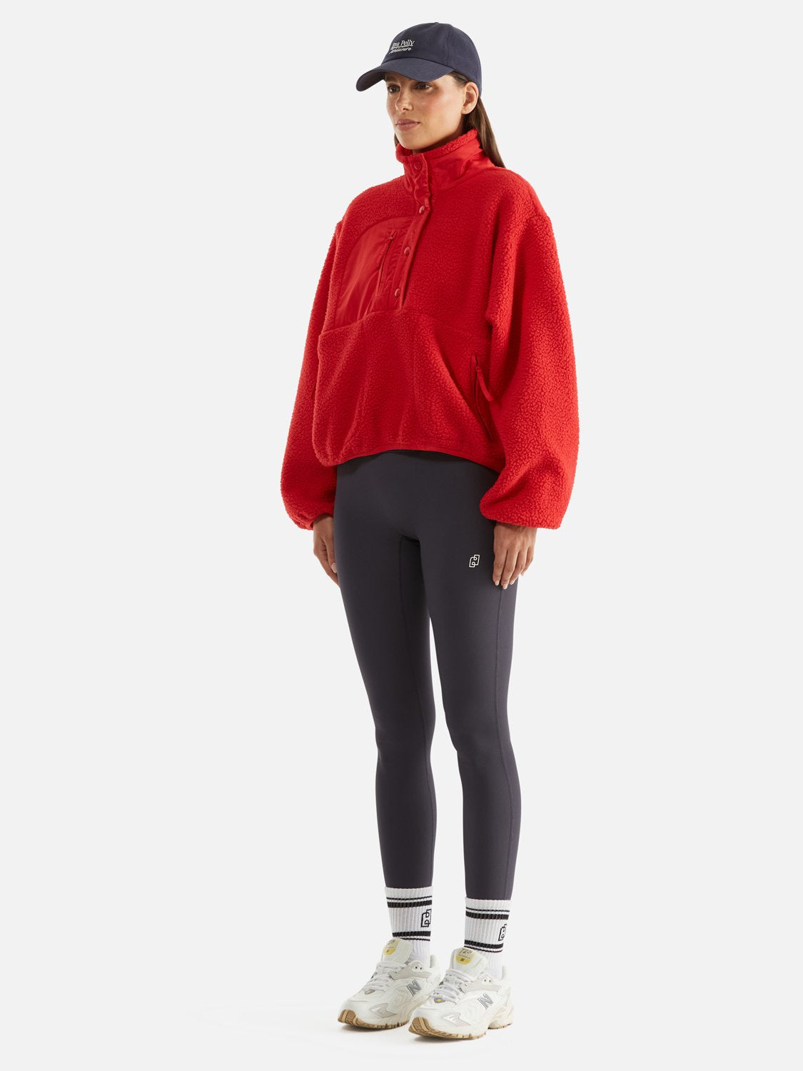 Athleisure Teddy Pullover - Cherry Red