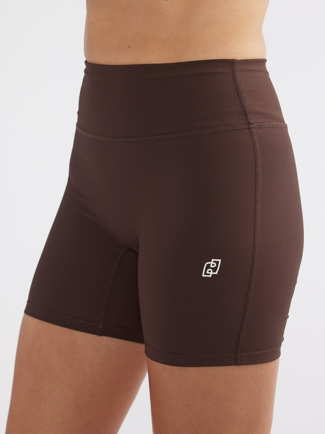 ATHLEISURE RIB BIKE SHORT - Mocha