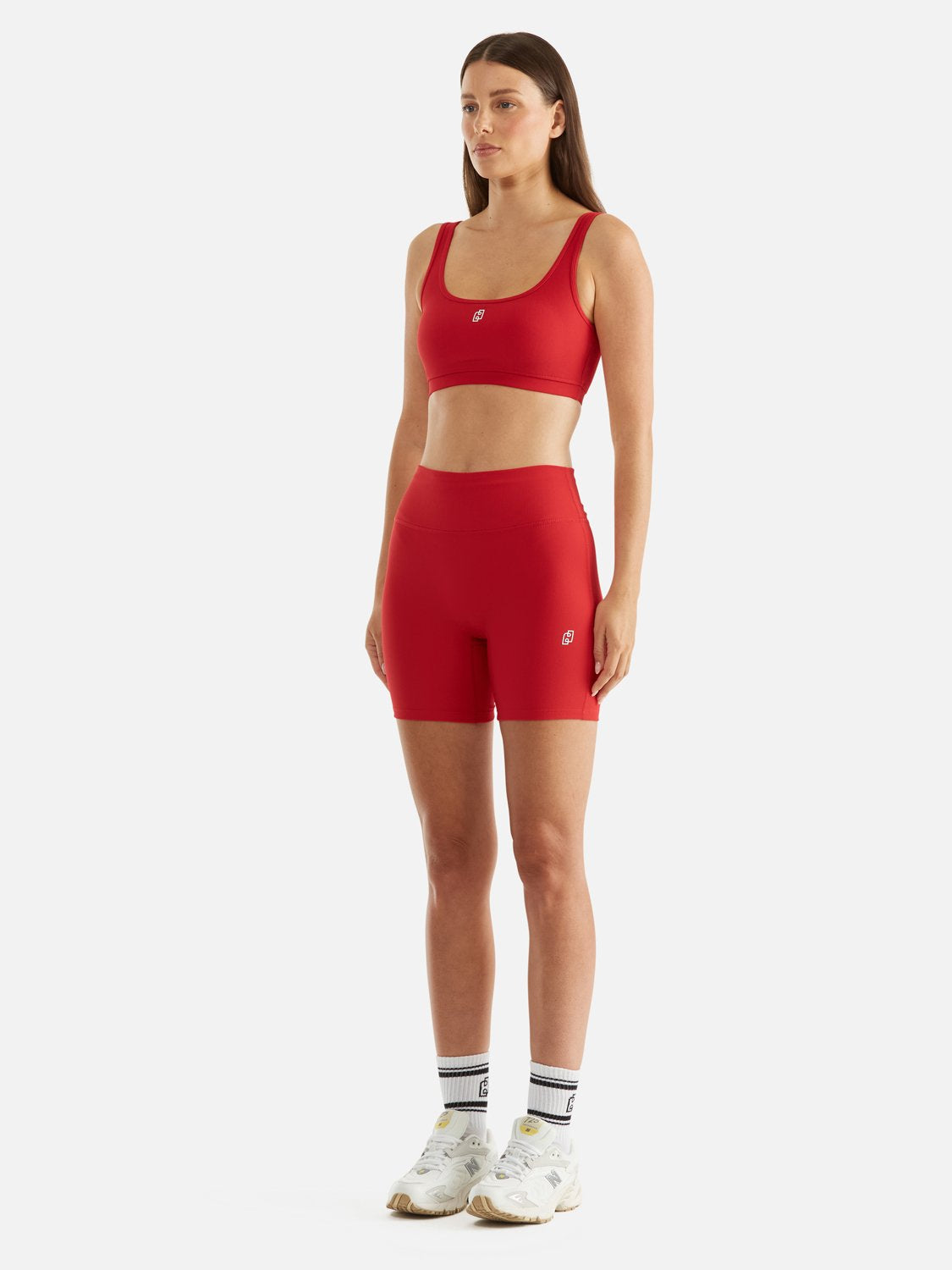 Athleisure Rib Bike Short - Cherry Red