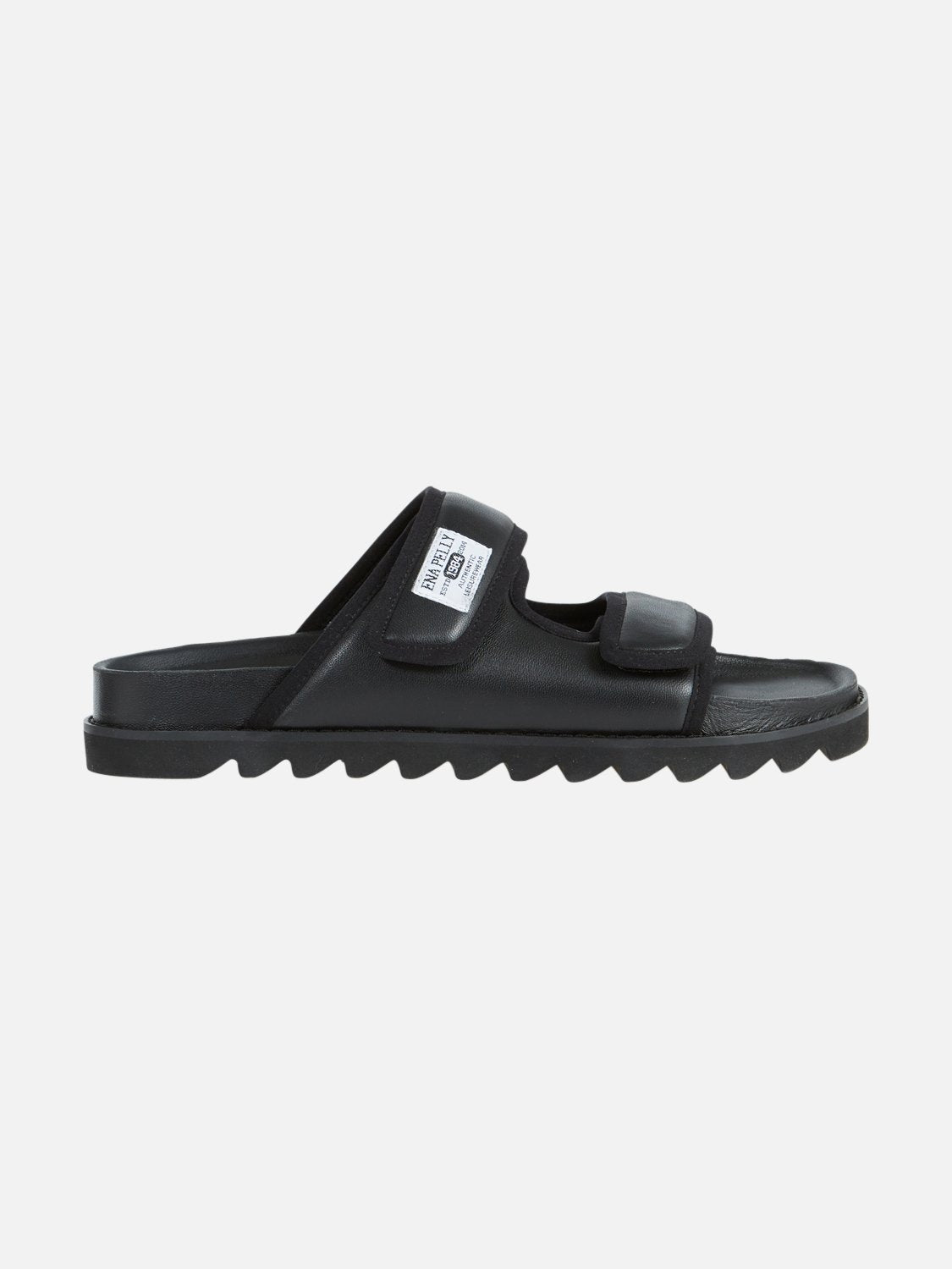 Athleisure Leather Slide - Black