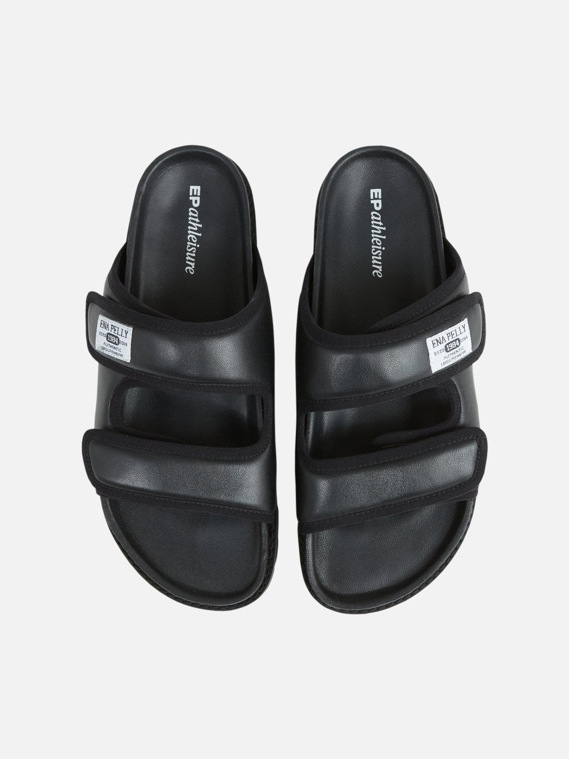 Athleisure Leather Slide - Black