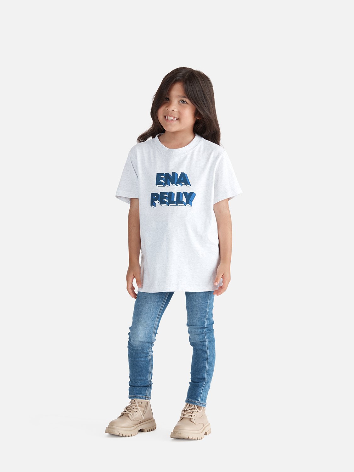 Kids 3D Logo Tee - White Marle