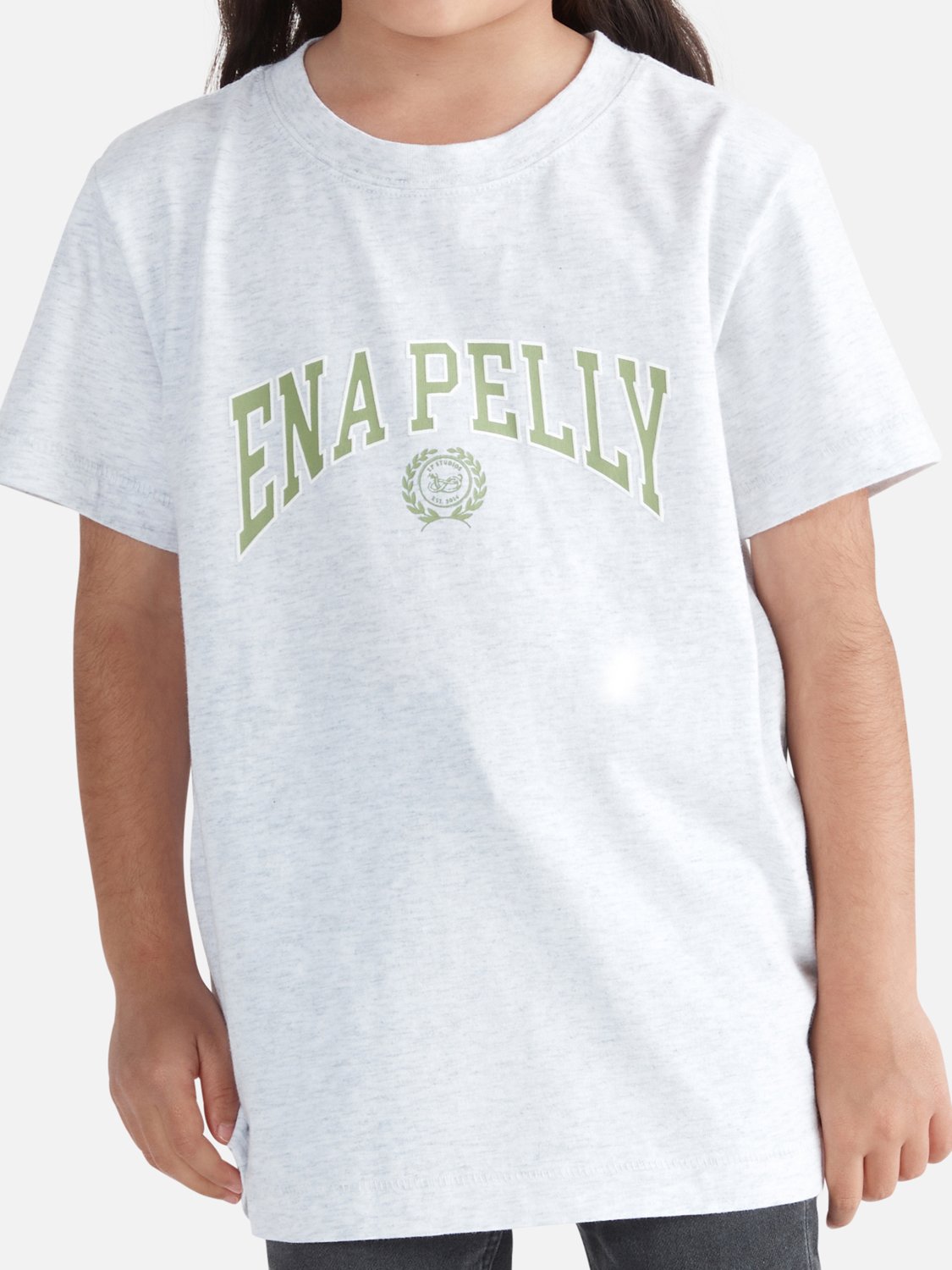 Kids Collegiate Tee - Nile Green/ White Marle