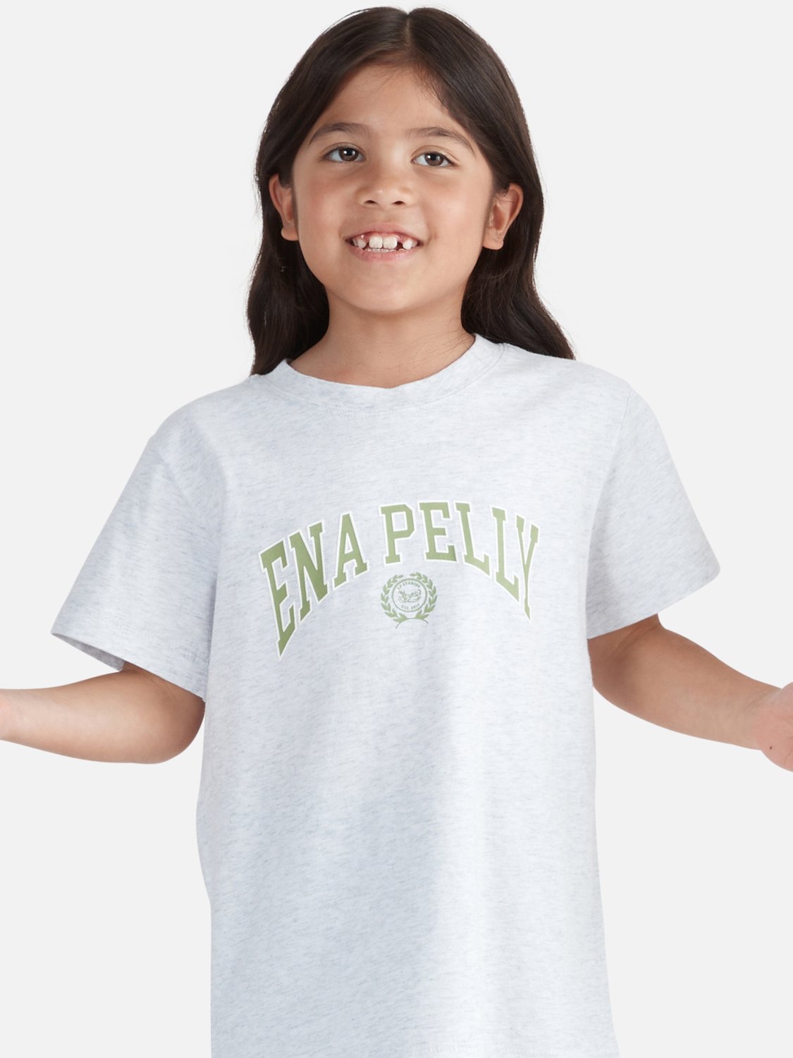 Kids Collegiate Tee - Nile Green/ White Marle