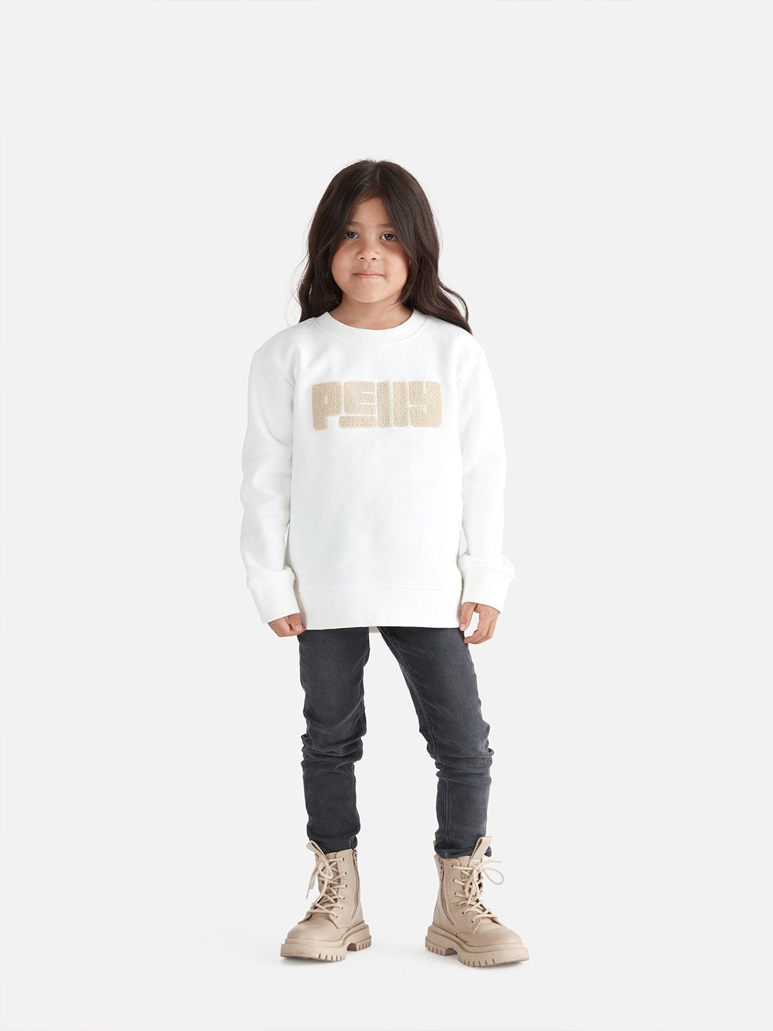 Kids Pelly Text Sweater - Vintage White